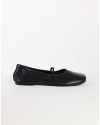 TOPSHOP - Bella Leather Round Toe Ballet Flat - Lyst
