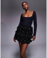 River Island - 3D Flower A Line Mini Skirt - Lyst