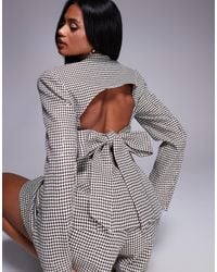 ASOS - Sequin Houndstooth Blazer With Bow Back - Lyst