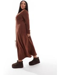 ASOS - Asos Design Curve Supersoft Scoop Neck Fit And Flare Midi Dress - Lyst