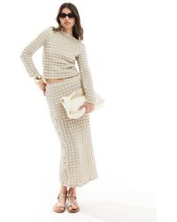 Vero Moda - Textured Midi Skirt Co-ord - Lyst