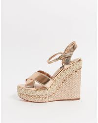 River Island Золотистые Танкетки С Ремешками -золотой - Металлик