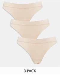 Weekday - Pack De 3 Tangas Sin Costuras Cat De - Neutro - Lyst