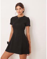 ASOS - – superweiches, kurzärmliges und ausgestelltes minikleid - Lyst