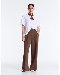 Oysho - Straight-Leg Trousers With Soft-Touch Modal And Piping - Lyst