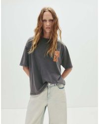 Pull&Bear - T-Shirt Grigia Con Stampa Tate Gallery - Lyst