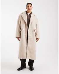 ASOS - Brushed Wool Look Oversized Longline Coat - Lyst