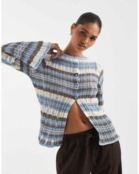 ASOS - Knitted Ladder Stitch Cardigan - Lyst