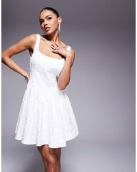 EVER NEW - Bridal Dropped Hem Jacquard Mini Dress - Lyst