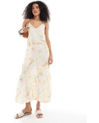 Native Youth - Maxi Cami Jurk Met Strandprint - Lyst