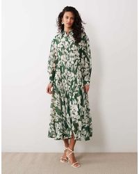 Aware - Vestito Camicia Lungo A Maniche Lunghe A Fiori - Lyst