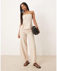 ASOS - Linen Blend Barrel Leg Trouser - Lyst