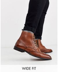 wide fit tan brogues