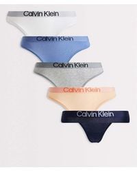 Calvin Klein - Extra Soft Cotton 5 Pack Thongs - Lyst