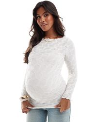 Mama.licious - Mamalicious Maternity Long Sleeve 3d Texture Jersey Top - Lyst