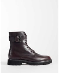 ASOS - Lace Up Boots With Buckle Detail And Cleated Sole - Lyst