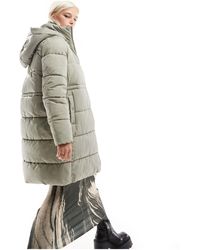 Vero Moda - Longline Hooded Puffer Coat - Lyst