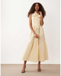 Sister Jane - Wave Tripe Bow Detail Tiered Skirt Maxi Dress - Lyst