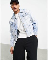 Sixth June Plus Oversized Denim Jacket In Black With Red Stripe for Men -  Lyst