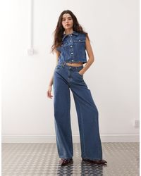 Noisy May - Robie - jean baggy d'ensemble à taille haute et détail évasé - moyen - Lyst