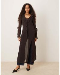 Glamorous - Ruffle Neck Maxi Dress - Lyst