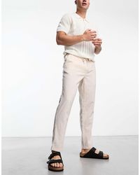 Jack & Jones - Intelligence Drawstring Linen Mix Pants - Lyst