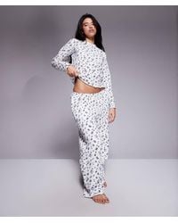 Threadbare - Long Sleeve Lettuce Hem Ski Print Pyjamas - Lyst