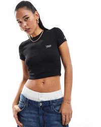 Tommy Hilfiger - Camiseta Negra De Corte Slim Con Estampado De Texto De - Lyst
