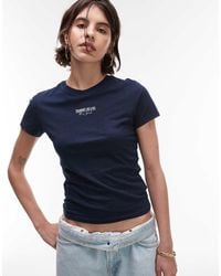 Tommy Hilfiger - Camiseta Negra Básica De Corte Slim Con Logo De -Negro - Lyst