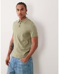 SELECTED - Polo Verde De Punto De 100% Algodón De - Lyst