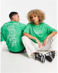 ASOS T-shirt oversize con stampe "nirvana" - Verde