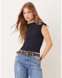 Mango - Cap Sleeve Textured Sleeveless Top - Lyst