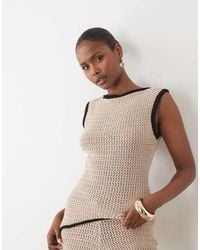 ASOS - Knitted Cinched Crochet Asymmetric Top Co Ord - Lyst