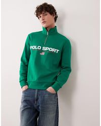 Polo Ralph Lauren - Sport Flag Logo Quarter Zip Sweatshirt - Lyst