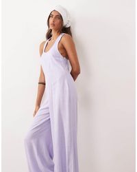 ASOS - Wide Leg Jumpsuit With Twist Back - Lyst