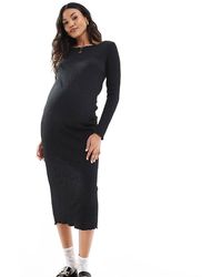 Mama.licious - Mamalicious Maternity Textured Boat Neck Midi Dress - Lyst