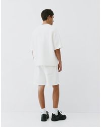 Pull&Bear - T-shirt épais à manches courtes en maille interlock - cassé - Lyst