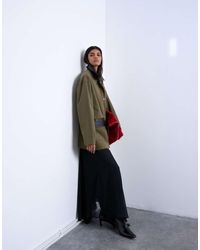 TOPSHOP - Falda Larga Negra De Corte Circular Con Detalle De Costuras De Chifón De - Lyst