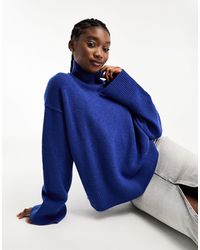 Weekday - maggie Wool Turtle Neck Jumper With Exposed Seam Detail And Wider Sleeves - Lyst