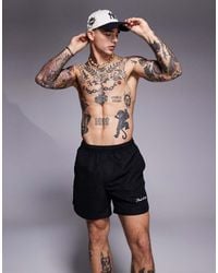 ASOS - Pantaloncini Da Bagno Lunghezza Media Neri Con Ricamo - Lyst