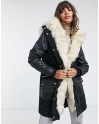 River Island Parka acolchada - Negro