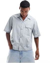 ASOS - Short Sleeve Boxy Oversized Nylon Revere Collar Shirt - Lyst