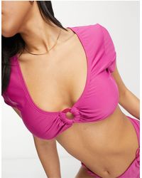 Brave Soul - Cropped Bikini Top With Ring Detail - Lyst