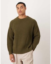 ASOS - Oversized Heavyweight Knitted Wool Blend Rib Jumper - Lyst