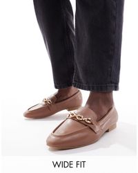 ASOS - Wide Fit Macaroon Chain Loafer - Lyst
