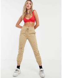 Bershka Светло-коричневые Рваные Брюки Карго -бежевый - Естественный