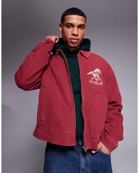 ASOS - Harrington Jacket With Chest Embroidery - Lyst