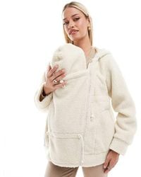 Mama.licious - Mamalicious Maternity 3-In-1 Teddy Jacket With Removable Front - Lyst