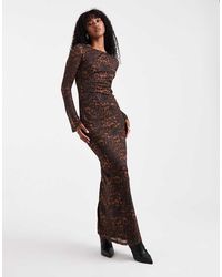 Brave Soul - Long Sleeve Mesh Maxi Dress - Lyst