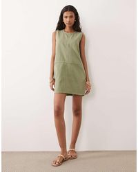 Threadbare - Mouwloze Denim Mini Jurk - Lyst